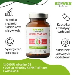 Biowen Witamina D3 + K2 Forte, kapsułki twarde, 60 szt.