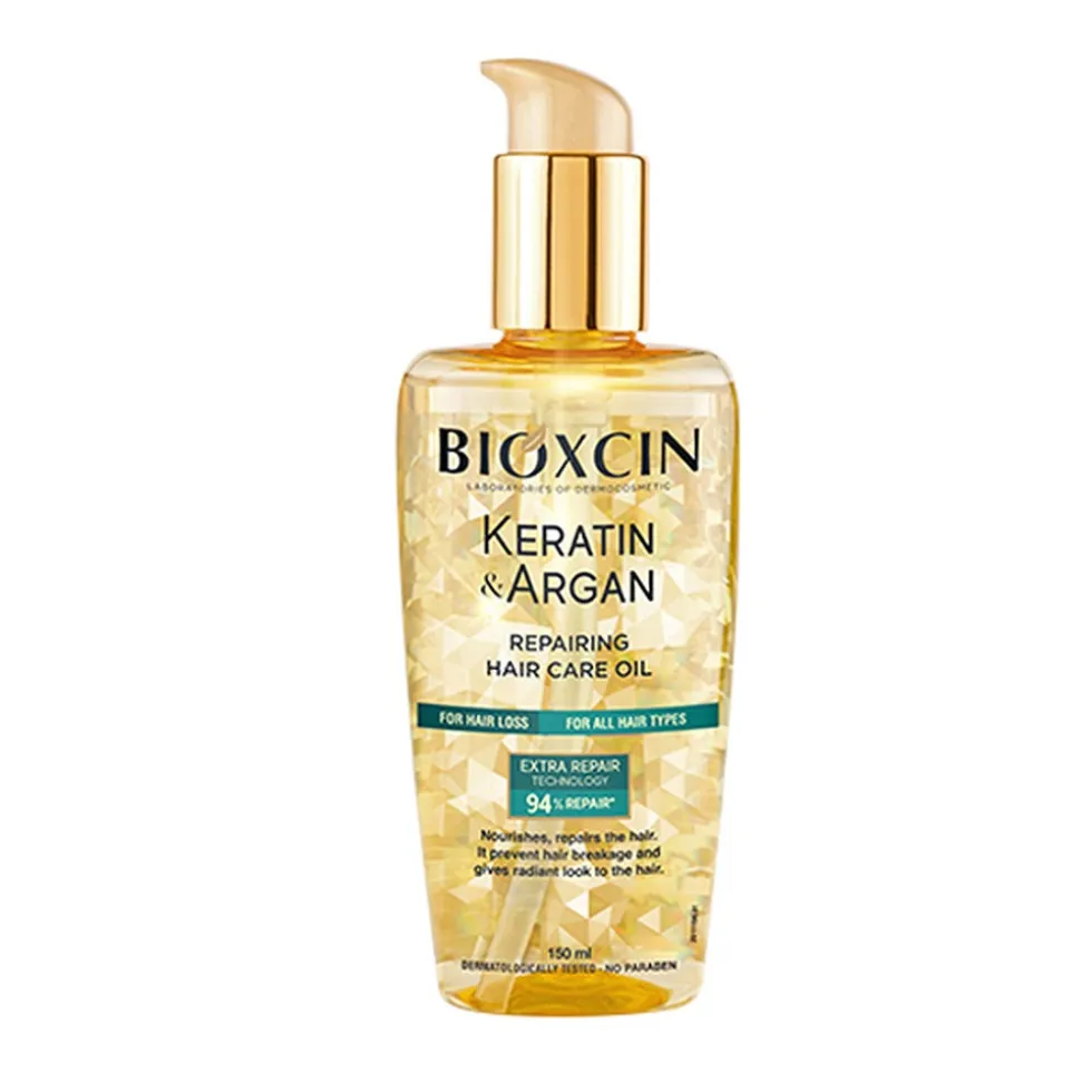 Bioxcin Keratin & Argan, olejek regenerujący do włosów, 150 ml
