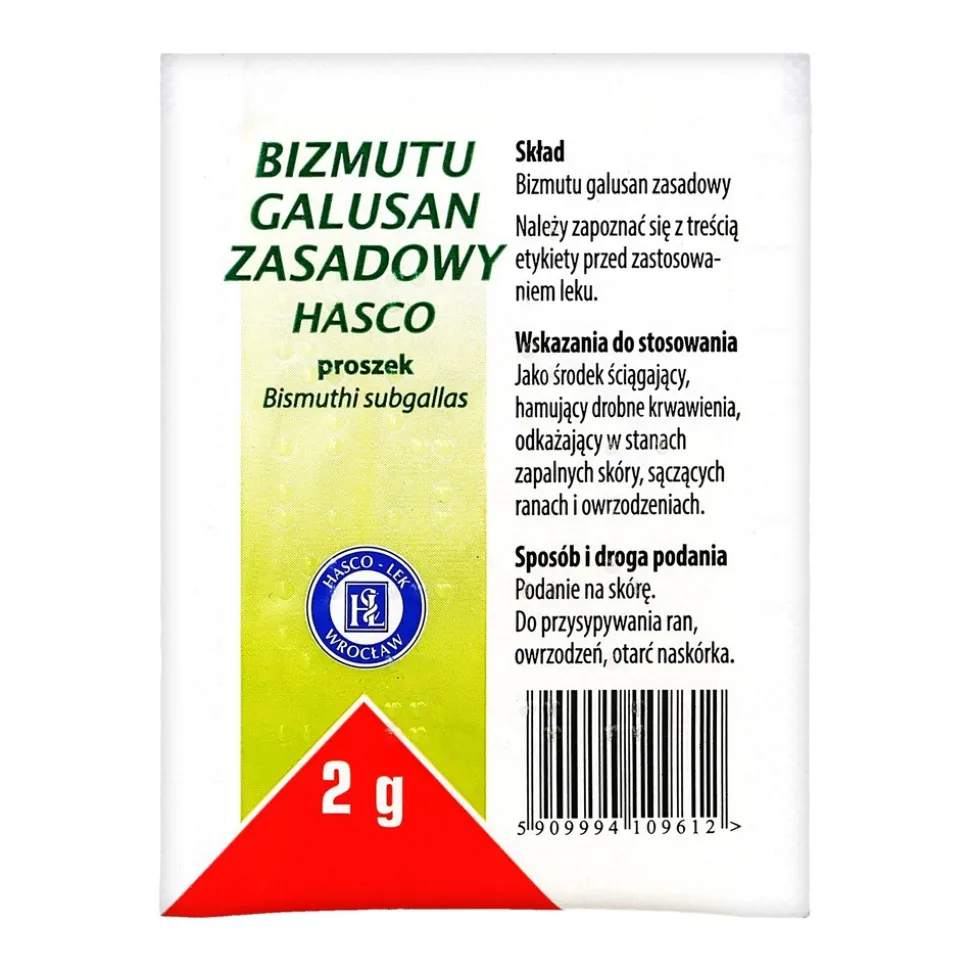 Bizmutu galusan zasadowy Hasco (Dermatol), proszek, 2 g
