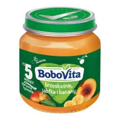 BoboVita, brzoskwinie, jabłka i banany, 5 m+, 125 g