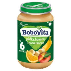 BoboVita, jabłka, banany i pomarańcze, 6 m+, 190 g