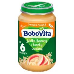 BoboVita, jabłka i banany z kleikiem owsianym, 6 m+, 190 g