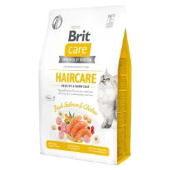 Brit Care Cat Grain-Free Haircare, karma sucha dla kotów wymagających szczególnej pielęgnacji sierści, łosoś i kurczak, 2 kg