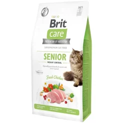 Brit Care Cat Grain-Free Senior, pełnoporcjowa karma sucha dla kotów starszych i sterylizowanych, kurczak, 2 kg