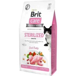 Brit Care Cat Grain-Free Sterilized Sensitive, karma sucha dla kotów sterylizowanych o wrażliwym przewodzie pokarmowym, królik, 2 kg