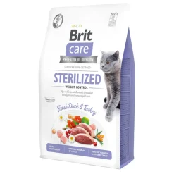 Brit Care Cat Grain-Free Sterilized Weight Control, pełnoporcjowa karma sucha dla dorosłych kotów sterylizowanych, kaczka i indyk, 2 kg