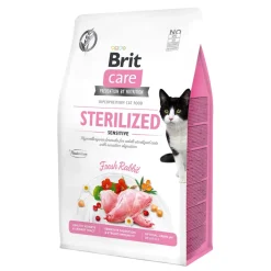 Brit Care Cat Grain-Free Sterilized Sensitive, karma sucha dla kotów sterylizowanych o wrażliwym przewodzie pokarmowym, królik, 400 g
