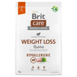 Brit Care Dog Hypoallergenic Weight Loss, hipoalergiczna karma dla dorosłych psów wszystkich ras z problemami z nadwagą, królik i ryż, 3 kg