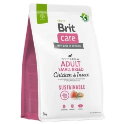 Brit Care Dog Sustainable Adult Small Breed, karma sucha dla dorosłych psów ras małych, kurczak i owady, 3 kg