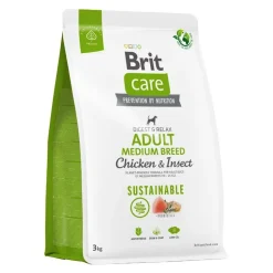 Brit Care Dog Sustainable Adult Medium Breed, pełnoporcjowa karma dla psów średnich ras, 3 kg