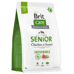 Brit Care Dog Sustainable Senior, sucha karma dla starszych psów wszystkich ras, kurczak i owady, 3 kg