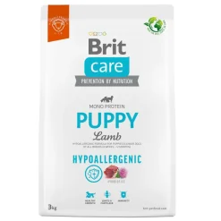 Brit Care Hypoallergenic Puppy, hipoalergiczna karma dla szczeniąt i młodych psów wszystkich ras, jagnięcina i ryż, 3 kg