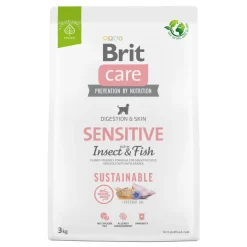 Brit Care Sustainable Sensitive, karma sucha dla dorosłych psów wszystkich ras o wrażliwej skórze i sierści, owady i ryba, 3 kg
