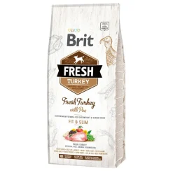 Brit Fresh Adult Fit & Slim, sucha karma dla dorosłych psów o niskiej aktywności, z nadwagą oraz starszych, indyk i groszek, 2,5 kg
