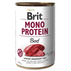 Brit Mono Protein Beef, monobiałkowa karma mokra dla psów z alergiami i nietolerancjami, 400 g