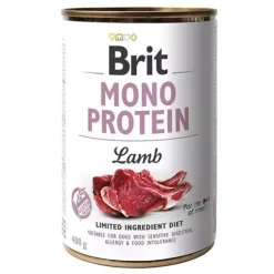 Brit Mono Protein Lamb, monobiałkowa karma mokra dla psów z alergiami i nietolerancjami pokarmowymi, 400 g