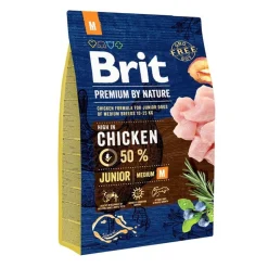 Brit Premium by Nature Junior Medium Breed, sucha karma dla juniorów średnich ras, kurczak, 3 kg
