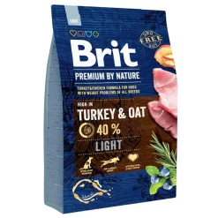 Brit Premium by Nature Light Turkey & Oat, karma niskokaloryczna dla psów wszystkich ras z nadwagą, indyk i owies, 3 kg