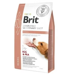 Brit Veterinary Diets Dog Grain Free Renal, dietetyczna karma dla psów z zaburzeniami funkcji nerek, żółty groszek i jajka, 2 kg