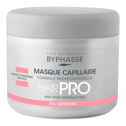 Byphasse Hair Pro, Liss Extreme, maska do włosów ułatwiająca prostowanie, 500 ml