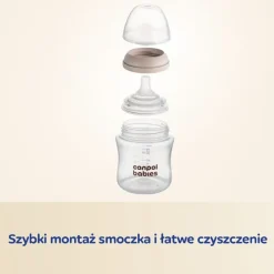 Canpol Babies, antykolkowy smoczek dwustrefowy Natural Shape, 3 m+, 2 szt.