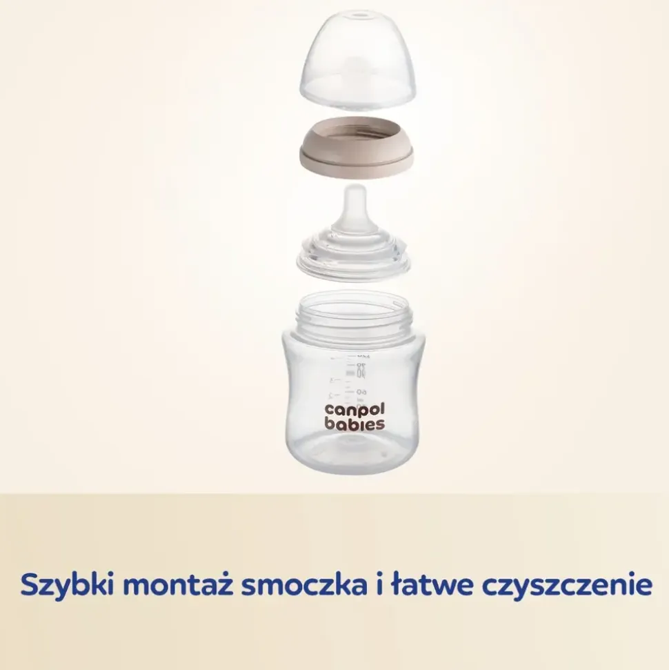 Canpol Babies, antykolkowy smoczek dwustrefowy Natural Shape, 3 m+, 2 szt.
