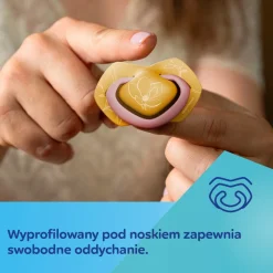 Canpol Babies Gold, smoczek silikonowy Light touch, symetryczny 0-6 m, różowy, 2 szt.
