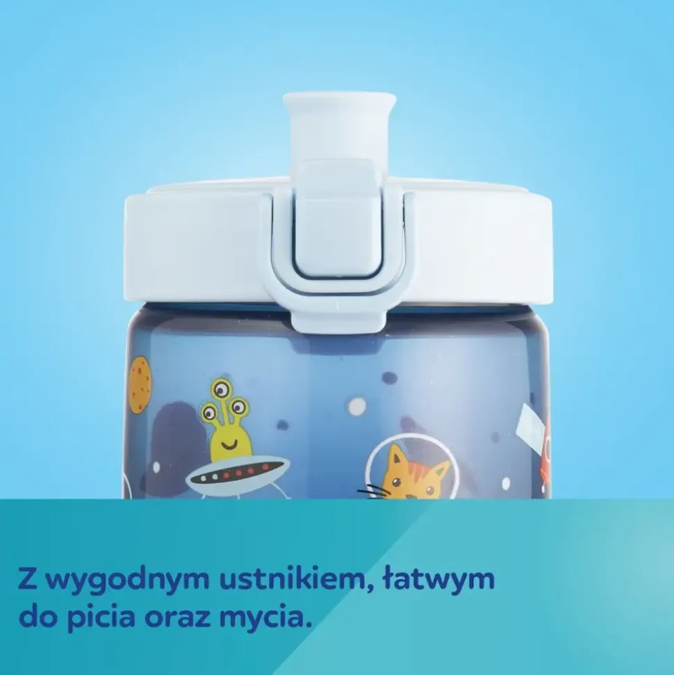 Canpol Babies Junior, bidon na wodę dla dzieci od 2,5 r.ż., niebieski, 400 ml