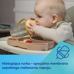 Canpol Babies, kubek niekapek z rurką i odważnikiem, 6 m+, szary, 270 ml