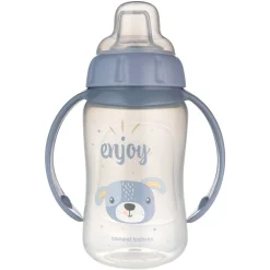 Canpol Babies, kubek treningowy Cute Animlas, 320 ml, niebieski, 1 szt.