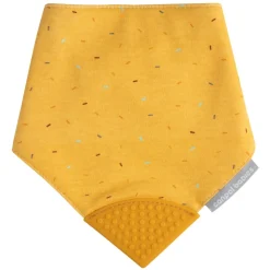 Canpol Babies, śliniak materiałowy z gryzakiem, żółty, 1 szt.