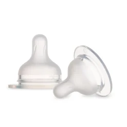 Canpol Babies, smoczek silikonowy do butelki S-Shape M (wolny), 3 m+, 2 szt.