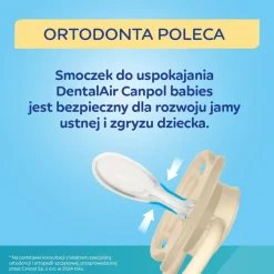 Canpol Babies, smoczek silikonowy DentalAir 0-6 m symetryczny, beż, 2 szt.