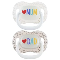 Canpol Babies, smoczki uspakajające symetryczne Love Mum & Dad 0 - 6 m., 2 szt.