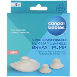 Canpol Babies, zapasowe lejki silikonowe do laktatora muszlowego Hands-Free, 3 szt.