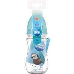 Canpol Easy Start Toys, butelka szerokootworowa, antykolkowa, niebieska, 240 ml