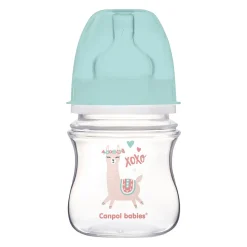 Canpol Easy Start Toys, butelka szerokootworowa, antykolkowa, zielona, 120 ml
