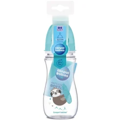 Canpol Easy Start Toys, butelka szerokootworowa, antykolkowa, niebieska, 300 ml