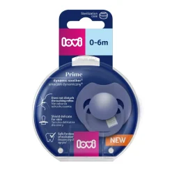 Canpol Lovi Prime, dynamiczny smoczek uspokajający silikonowy, 0-6 m Blue, 1 szt.