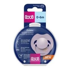 Canpol Lovi Prime, dynamiczny smoczek uspokajający silikonowy, 0-6 m Violet, 1 szt.