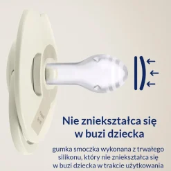 Canpol Lovi Prime, dynamiczny smoczek uspokajający silikonowy, 18 m+ Coconut/Ivory, 2 szt.