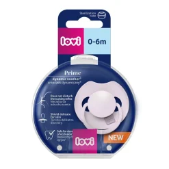 Canpol Lovi Prime, dynamiczny smoczek uspokajający silikonowy, 0-6 m Lilac, 1 szt.
