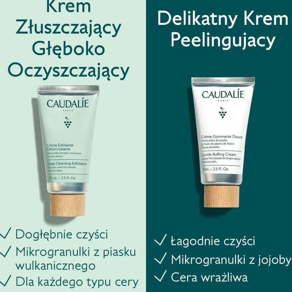 Caudalie Vinoclean, delikatny krem peelingujący, 75 ml