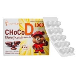 CHoCoD 1000 IU, kapsułki miękkie do żucia, smak czekoladowy, 30 szt.