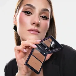 Claresa Duo Palette Creamy & Pressed, kremowo-pudrowa paleta bronzerów do konturowania, 01 More Sculpted, 8,5 g