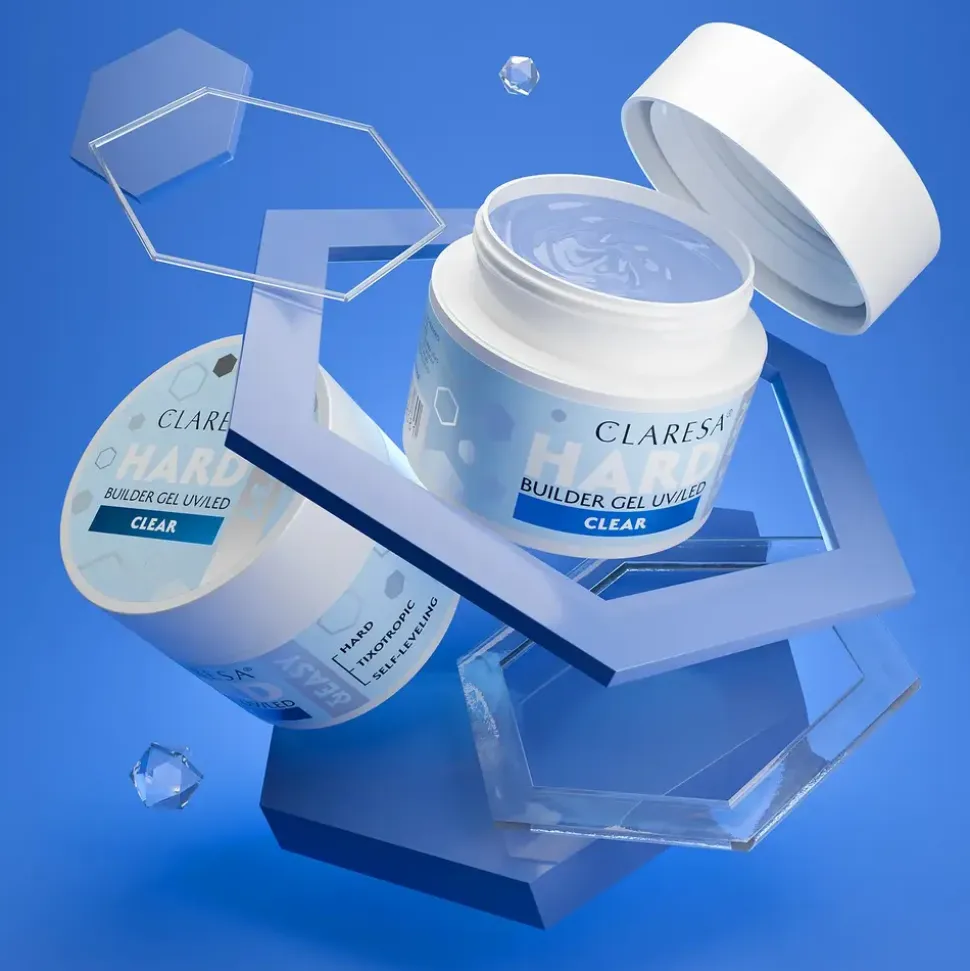 Claresa Hard&Easy Builder Gel, żel budujący do paznokci, Clear, 45 g