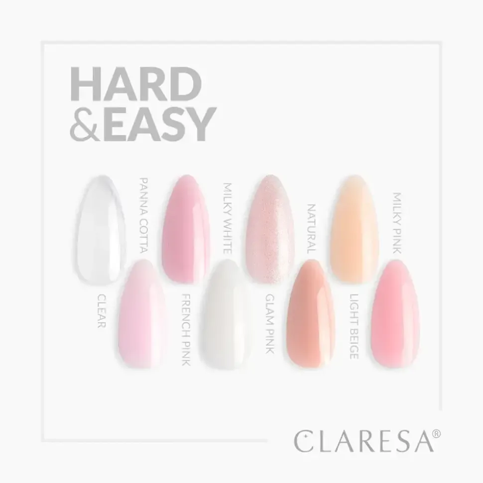 Claresa Hard&Easy Builder Gel, żel budujący do paznokci, Clear, 45 g