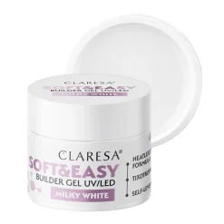 Claresa Soft&Easy Builder Gel, żel budujący do paznokci, Milky White, 12 g