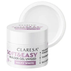 Claresa Soft&Easy Builder Gel, żel budujący do paznokci, Milky White, 12 g