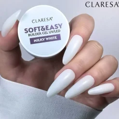 Claresa Soft&Easy Builder Gel, żel budujący do paznokci, Milky White, 45 g
